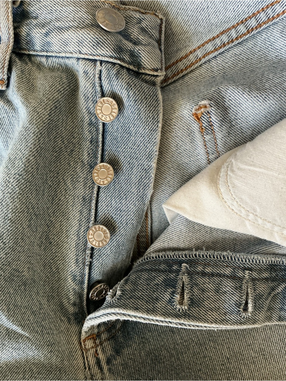 Agolde Women’s 90s Jeans 26 High Rise Distressed Organic Cotton L Wash - Picture 5 of 14